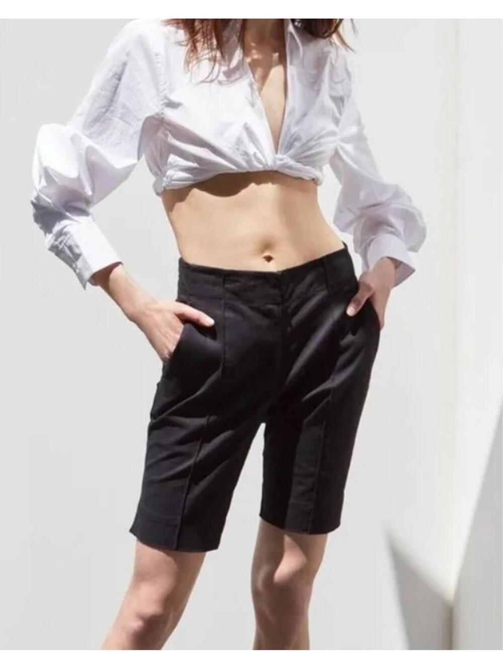 NWT Thakoon Black High-Rise Bermuda Shorts Pockets Women’s Size 6 Minimalist